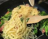 フライパン１つ☆菜の花とベーコンのパスタ作り方14写真