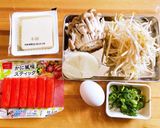 ズボラ万歳！カニカマ豆腐スープ作り方1写真