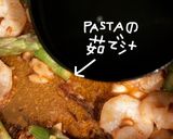 えびとアスパラのチーズペペロンチーノ作り方8写真