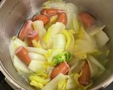 ほっこり白菜とウィンナーの塩バター蒸し作り方5写真