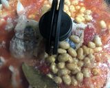 鯖缶で手軽に♪鯖と大豆のトマト煮込み作り方2写真