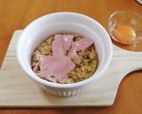 レンジで作るオートミール・ベーコンエッグ作り方3写真