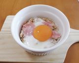 レンジで作るオートミール・ベーコンエッグ作り方4写真