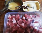 カレー用お肉で。味噌バター炒め。作り方2写真