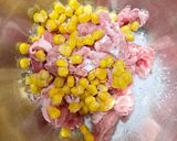お弁当用☆青のりとコーン入り豚コマバーグ作り方2写真