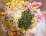 お弁当用☆青のりとコーン入り豚コマバーグ作り方5写真
