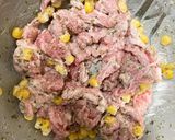 お弁当用☆青のりとコーン入り豚コマバーグ作り方6写真