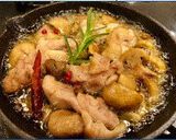 鶏肉とベビーチーズのアヒージョ作り方6写真