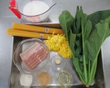 食用菊のクリームパスタ作り方1写真