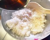 ひな祭りに簡単しば漬けでピンク寿司作り方2写真