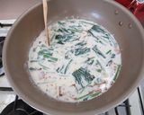 食用菊のクリームパスタ作り方5写真