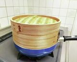 おやつに。卵ありHM粒あんよもぎ蒸しパン作り方10写真