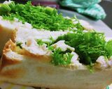 わさび菜チキンマヨサンド作り方3写真