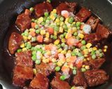 ハンバーグとミックスベジで赤ワインパスタ作り方5写真