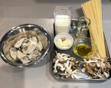 牡蠣屋さんの牡蠣とキノコのクリームパスタ作り方1写真
