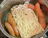 白菜とソーセージのうどん作り方2写真
