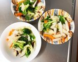 レンジ肉無あんかけ中華丼味白菜筍回鍋肉風作り方13写真