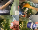 茹で鶏の茹で汁で　鶏皮とわかめの卵スープ作り方4写真