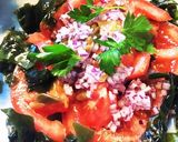 トマトとわかめのサラダ決めては桃屋の搾菜作り方3写真