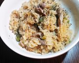 簡単☆ホルモンとネギの炊き込みご飯作り方3写真