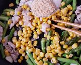 ワインに合う♪アスパラと豚肉のコーン炒め作り方5写真