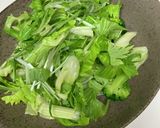 セロリ葉にレモンドレでほろにがサラダ作り方1写真