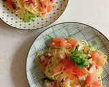 いくらとサーモンの親子和風パスタ作り方8写真