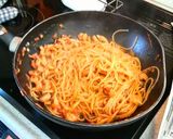海老としめじとベーコンのポモドーロパスタ作り方6写真