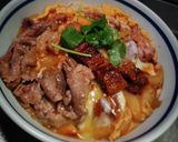 炙り鶏と牛の鰻玉丼w❨(@≧↺≦@)❩ノ作り方6写真