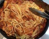 白菜と豚肉のトマトパスタ作り方10写真