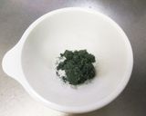 おやつに。卵なしHM粒あんよもぎ蒸しパン作り方1写真