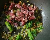 蕗の薹と蛍烏賊の春パスタ(バジルソース)作り方6写真