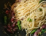 蕗の薹と蛍烏賊の春パスタ(バジルソース)作り方7写真
