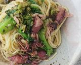 蕗の薹と蛍烏賊の春パスタ(バジルソース)作り方8写真