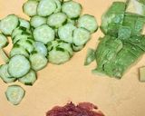 胡瓜とブロッコリーとアボカドの梅マヨ和え作り方1写真