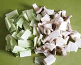 ブロッコリーの茎とエリンギの中華和え作り方1写真