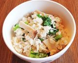 エリンギ・菜の花・しらすの炊き混ぜご飯作り方6写真