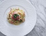 おうちパスタ　ホタテと水菜のパスタ作り方4写真