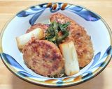 鶏ひき肉のつくね丼◎長ネギ添え作り方9写真