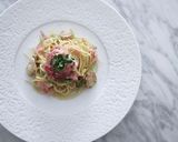 おうちパスタ　ホタテと水菜のパスタ作り方5写真