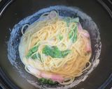 菜の花とベーコンのワンポットカルボナーラ作り方5写真