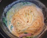 菜の花とベーコンのワンポットカルボナーラ作り方6写真