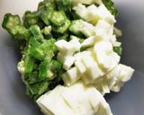 簡単おつまみ！長いもとオクラの梅干し和え作り方1写真