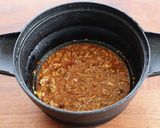 レンジでおかず！ネギのひき肉あんかけ作り方3写真