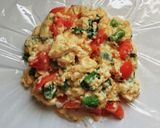 菜の花とトマト入りチーズオムレツ風作り方6写真