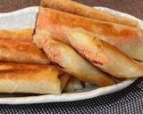 明太子と餅チーズの揚焼きミニ春巻き作り方5写真