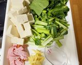 ホタテ缶を使った小松菜とお豆腐の炒め煮♡作り方1写真