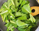 ホタテ缶を使った小松菜とお豆腐の炒め煮♡作り方3写真