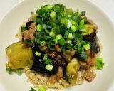 簡単！豚と茄子のオートミール焼肉丼作り方4写真