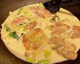 ねぎと春菊の鶏クリーム煮作り方3写真